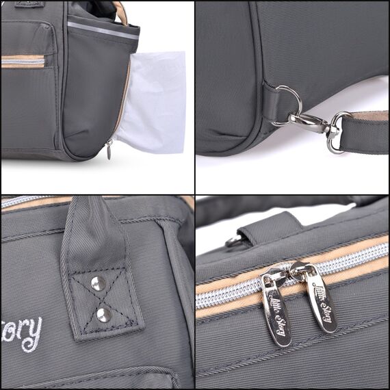 Teknum Pack And Go Foldable Car Seat With Ace Ivory Diaper Bag 9 Months–12 Years 9–36Kg, Color: Grey, 9 image