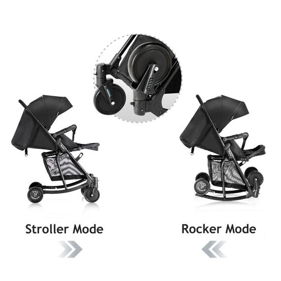 Teknum 2In1 Glide Stroller With Green Diaper Tote Bag Black 0–36 Months Up To 22Kg, Color: Black & Green, 11 image