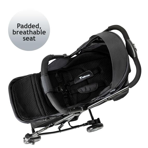 Teknum 2In1 Glide Stroller With Green Diaper Tote Bag Black 0–36 Months Up To 22Kg, Color: Black & Green, 6 image