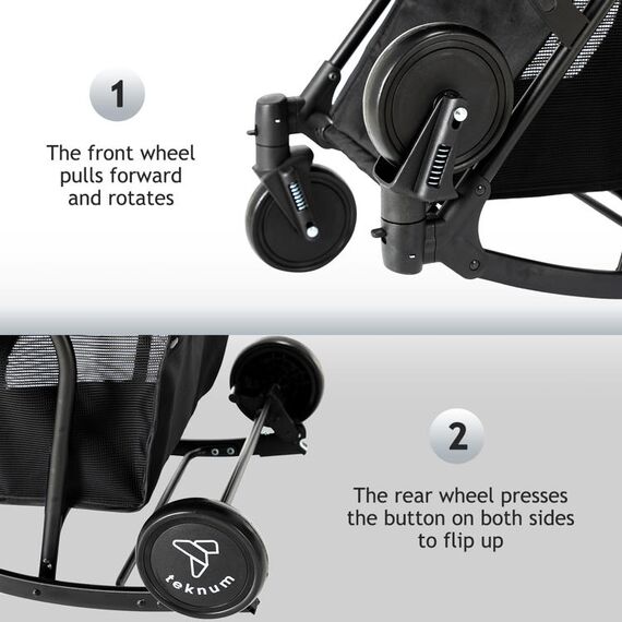 Teknum 2In1 Glide Stroller With Green Diaper Tote Bag Black 0–36 Months Up To 22Kg, Color: Black & Green, 10 image