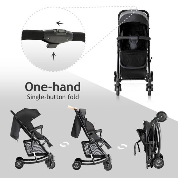 Teknum 2In1 Glide Stroller With Green Diaper Tote Bag Black 0–36 Months Up To 22Kg, Color: Black & Green, 14 image
