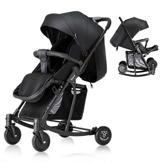 Teknum 2In1 Glide Stroller With Green Diaper Tote Bag Black 0–36 Months Up To 22Kg, Color: Black & Green, 2 image