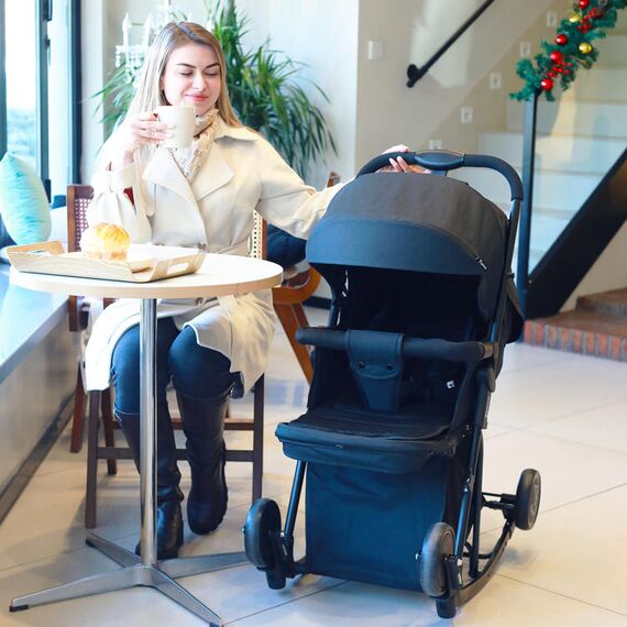 Teknum 2In1 Glide Stroller With Green Diaper Tote Bag Black 0–36 Months Up To 22Kg, Color: Black & Green, 22 image