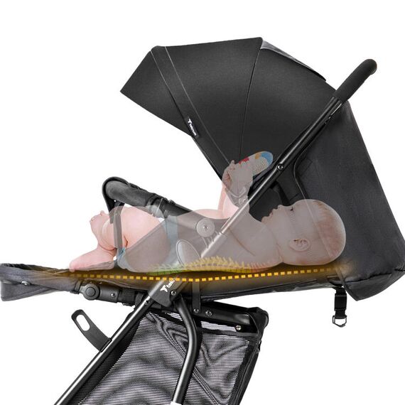 Teknum 2In1 Glide Stroller With Green Diaper Tote Bag Black 0–36 Months Up To 22Kg, Color: Black & Green, 26 image