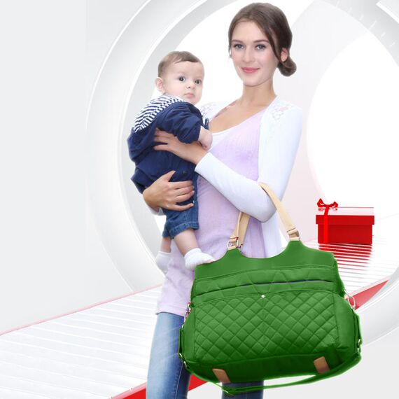 Teknum 2In1 Glide Stroller With Green Diaper Tote Bag Black 0–36 Months Up To 22Kg, Color: Black & Green, 31 image