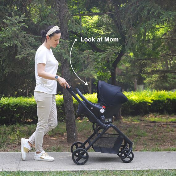 Teknum Stroll-1 Travel System With Reversible Stroller And Compacto Baby Car Seat Black 0–4 Years Up To 22Kg, Color: Black, 14 image