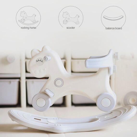 Teknum 2In1 Rock Ride On With Push Handle Grey White Safety Certified 2–4 Years, 6 image