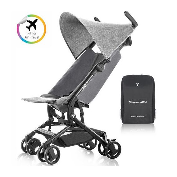 Teknum Air-1 Travel Stroller With Carry Backpack 0-36 Months 22Kg, Color: Grey