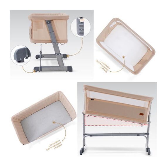 Teknum All-In-1 Bedside Crib Cot Playpen Sofa Expansion Pack 0-4 Years 100Kg, Color: Ivory, 3 image