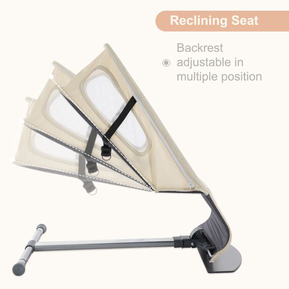 Teknum Baby Bouncer Recliner Seat With Grab Toys 0-6 Months 9Kg, Color: Ivory, 6 image