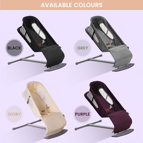 Teknum Baby Bouncer Recliner Seat With Grab Toys 0-6 Months 9Kg, Color: Ivory, 8 image