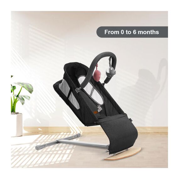 Teknum Baby Bouncer Recliner Seat With Grab Toys 0-6 Months 9Kg, Color: Midnight, 6 image