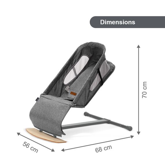 Teknum Baby Bouncer Recliner Seat With Grab Toys 0-6 Months 9Kg, Color: Dark Grey, 6 image