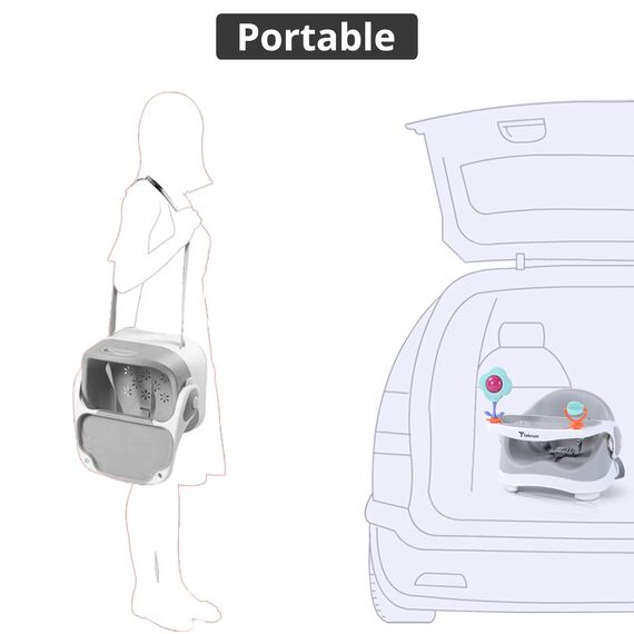 Teknum Portable Booster Chair 6-36 Months 15Kg, Color: Grey, 9 image