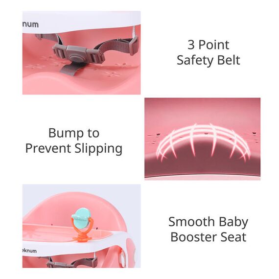 Teknum Portable Booster Chair 6-36 Months 15Kg, Color: pink, 6 image