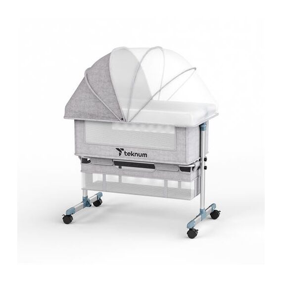 Teknum Moonlight Bedside Crib 0-2 Years, Color: Grey