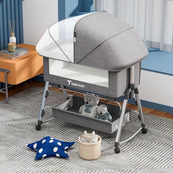 Teknum Sleepzen 1 Bedside Crib 0-2 Years, Color: Grey, 7 image