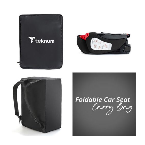 Teknum Pack And Go Car Seat Group 1/2/3 Foldable Portable 9Kg–36Kg, Color: Black, 5 image