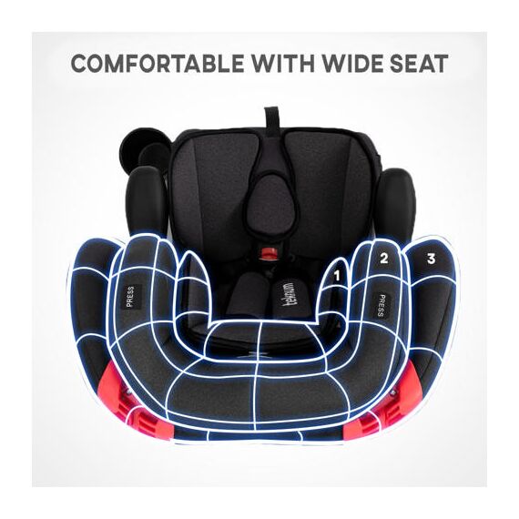 Teknum Pack And Go Car Seat Group 1/2/3 Foldable Portable 9Kg–36Kg, Color: Black, 12 image