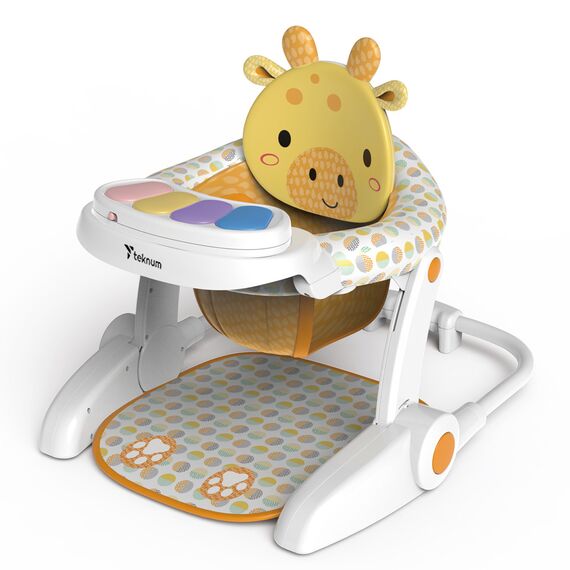 Teknum Baby Portable Dining Feeding Chair Recliner Activity Chair 6–30 Months Up To 12Kg, Color: White & Yellow