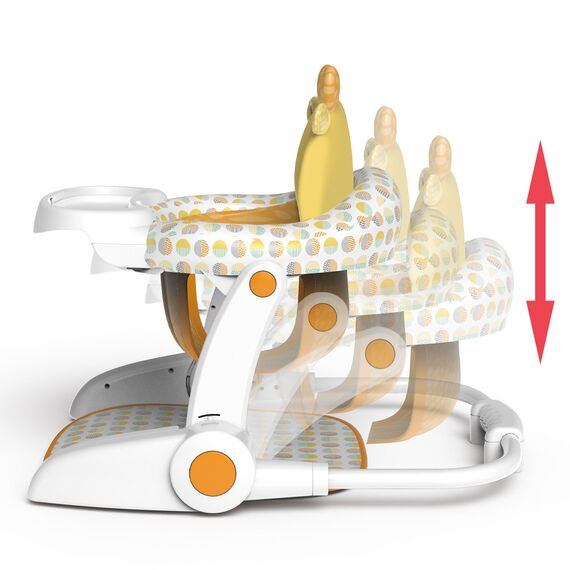 Teknum Baby Portable Dining Feeding Chair Recliner Activity Chair 6–30 Months Up To 12Kg, Color: White & Yellow, 2 image