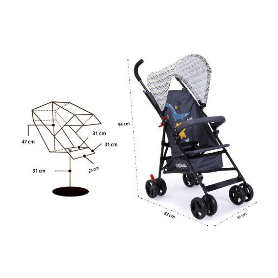 Teknum Eco Lite Baby Stroller With Sunveno Diaper Bag Combo, 6 image