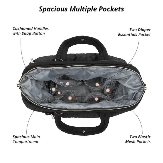 Teknum Trip Plus Stroller With Diaper Bag Combo 6–36 Months Up To 15Kg, Color: Black, 6 image