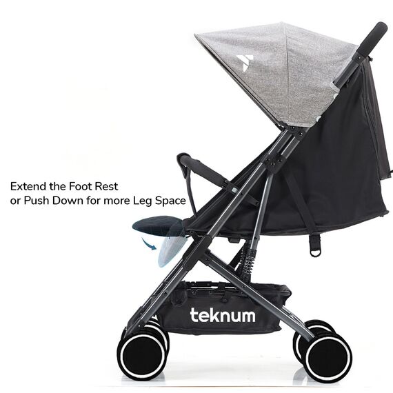Teknum Yoga Lite Stroller With Diaper Bag Combo Black 6–36 Months Up To 15Kg, Color: Grey, 2 image