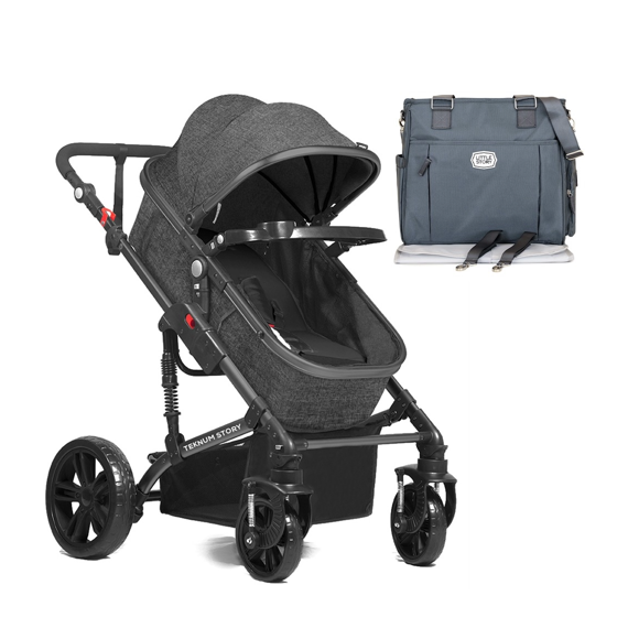 Teknum 3In1 Pram Stroller And Little Story Mamma Diaper Bag Bundle 6-36 Months, 2 image