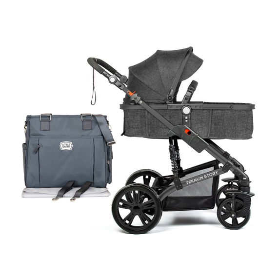 Teknum 3In1 Pram Stroller And Little Story Mamma Diaper Bag Bundle 6-36 Months, 3 image