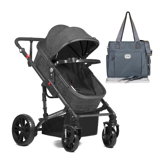Teknum 3In1 Pram Stroller And Little Story Mamma Diaper Bag Bundle 6-36 Months, 5 image