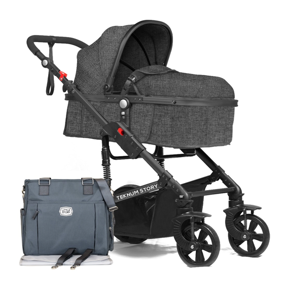 Teknum 3In1 Pram Stroller And Little Story Mamma Diaper Bag Bundle 6-36 Months, 4 image