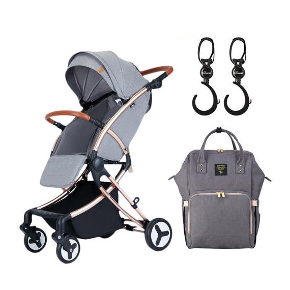 Teknum A1 Green Stroller With Sunveno Grey Diaper Bag 0–4 Years Up To 20Kg, Color: Light Grey, 2 image