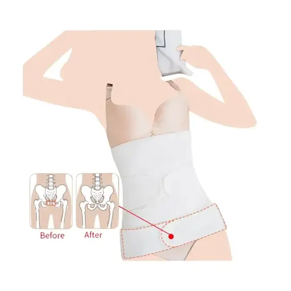 Sunveno Breathable Postpartum Abdominal Belt, Color: White, Maternity Size: XL, 10 image