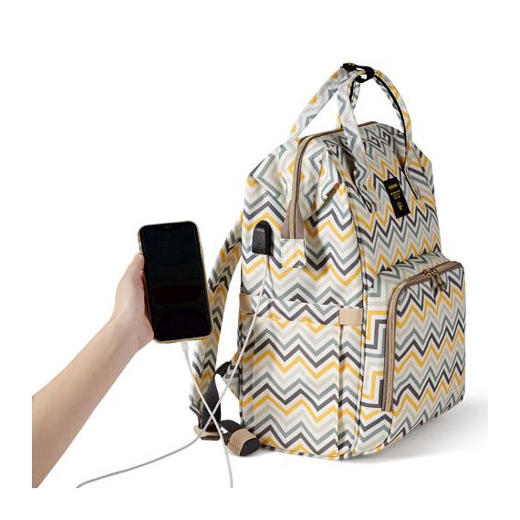 Sunveno Diaper Bag, Color: Yellow Wave, 4 image