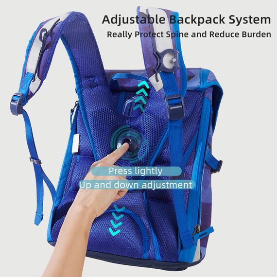 Sunveno Ergonomic School Bag 14.1 Inch Laptop Compatible, Color: Blue, 3 image