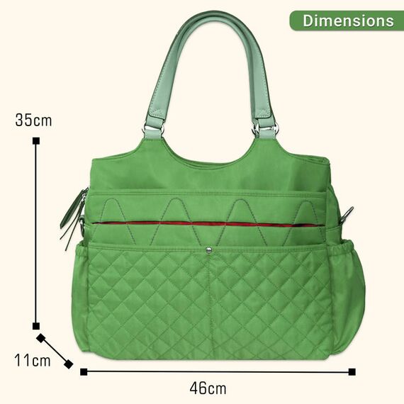 Sunveno Fashion Diaper Bag 17.7L With 15 Pockets And Shoulder Strap, Color: Green, 5 image
