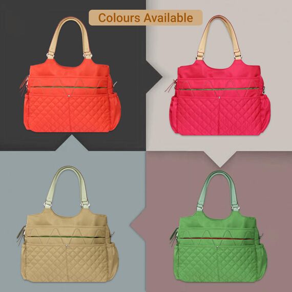 Sunveno Fashion Diaper Bag 17.7L With 15 Pockets And Shoulder Strap, Color: Green, 6 image