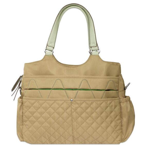 Sunveno Fashion Diaper Bag 17.7L With 15 Pockets And Shoulder Strap, Color: Beige