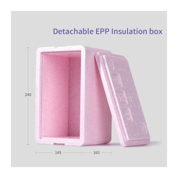 Sunveno Insulated Lunch Bag With Thermos Box 29.5Cm Dual Compartment, Color: pink, 7 image