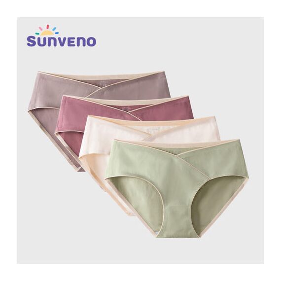 Sunveno Maternity Seamless Low Waist Briefs Set Of 5, Color: Multicolor, Maternity Size: M, 6 image