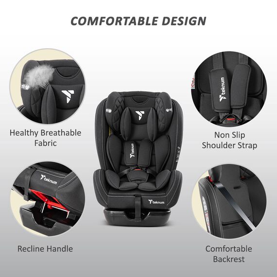 Teknum Evolve 2 Car Seat Group 0+/1/2/3 0–12 Years Up To 36Kg, Color: Black, 7 image
