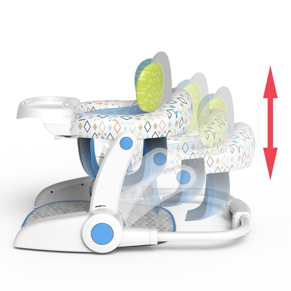 Teknum Baby Portable Dining Feeding Chair Recliner Activity Chair 6–30 Months Up To 12Kg, Color: White & Baby Blue, 3 image