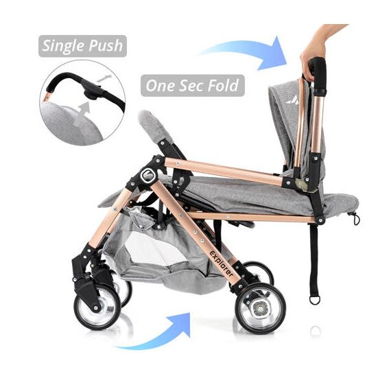 Teknum Explorer Travel Stroller Lightweight Cabin Friendly 6–36 Months Up To 15Kg, Color: Grey, 7 image