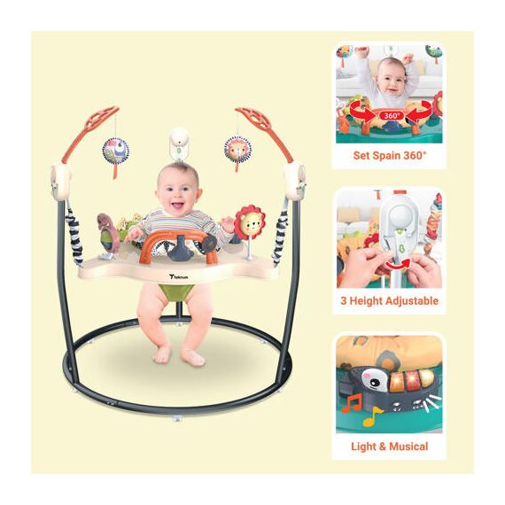 Teknum Baby Activity Jumper With Music And 9 Toys 4 Months+ Up To 11.3Kg, Color: Blue, 7 image