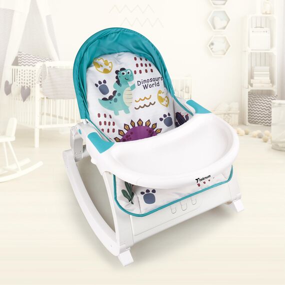 Teknum Multifunctional Rocker Feeding Chair & Baby Recliner Dinosaur Blue Up To 18Kg En Certified, 3 image
