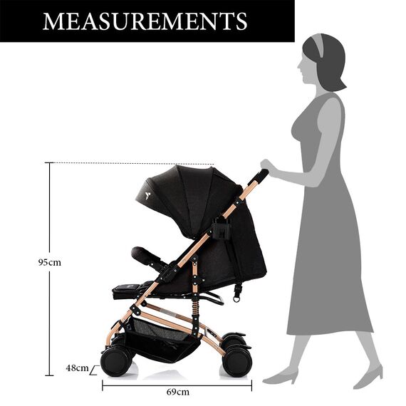 Teknum Reversible Trip Baby Stroller 6–36 Months Up To 15Kg, Color: Black, 14 image