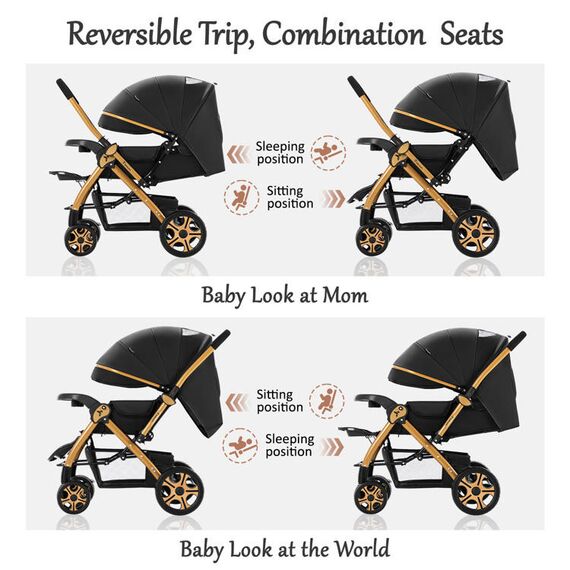 Teknum Reversible Trip2 Baby Stroller 0–36 Months Up To 22Kg, Color: Black, 5 image