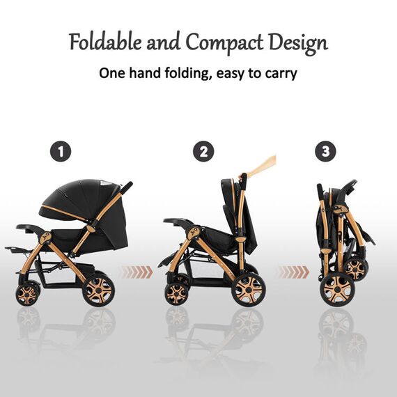 Teknum Reversible Trip2 Baby Stroller 0–36 Months Up To 22Kg, Color: Black, 8 image