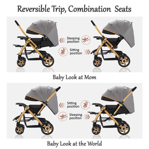 Teknum Reversible Trip2 Baby Stroller 0–36 Months Up To 22Kg, Color: Grey, 5 image